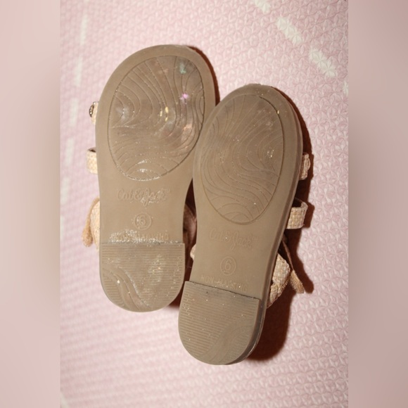 Cat & Jack Toddler Girls Kinsley Raffia Nautical Sandals Seashells Size 6 - Picture 3 of 5